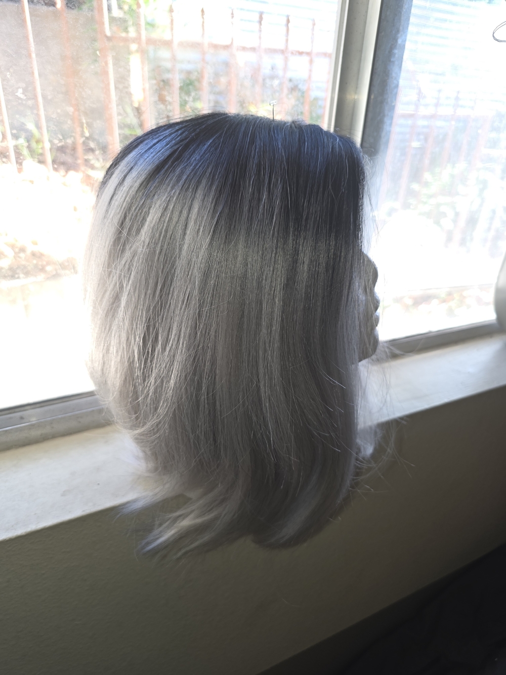 Gray Ombre Synthetic Women’s Wig - Unbranded
